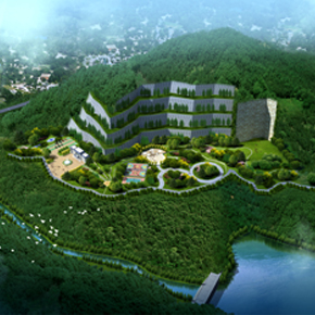 郑州最优 靠山度假区鸟瞰图设计