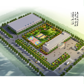 郑州最优 学校校区鸟瞰图设计