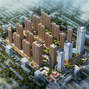 郑州最优 高层小区鸟瞰图设计