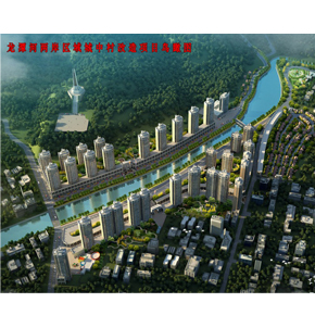 鸟瞰图设计郑州最优 龙潭河两岸区域城中村改造项目鸟瞰图